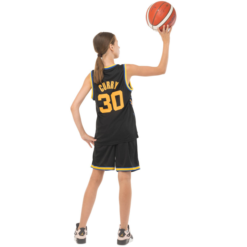 Форма баскетбольна дитяча NBA клуб Golden state warriors 30 BA-9963 S-2XL чорний-жовтий