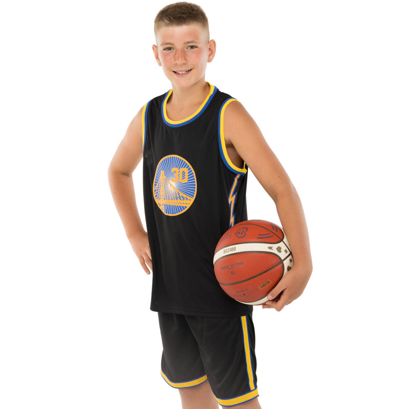 Форма баскетбольна дитяча NBA клуб Golden state warriors 30 BA-9963 S-2XL чорний-жовтий