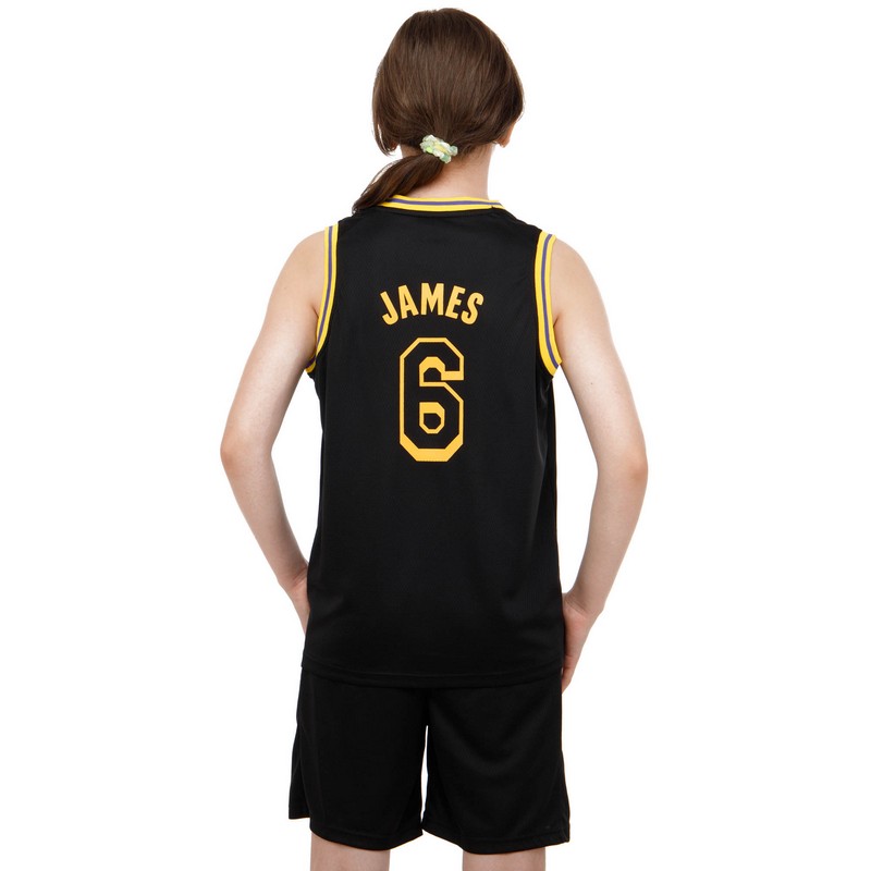 Форма баскетбольна дитяча NBA клуб Los Angeles Lakers 6 BA-9967 S-2XL чорний-жовтий