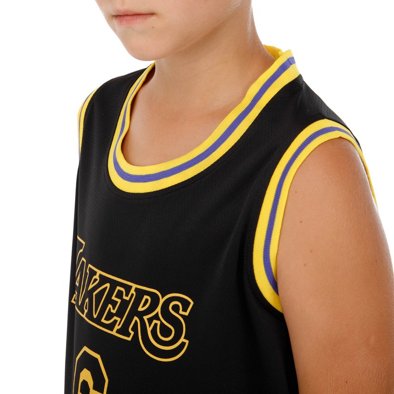 Форма баскетбольна дитяча NBA клуб Los Angeles Lakers 6 BA-9967 S-2XL чорний-жовтий