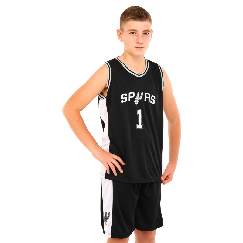 Форма баскетбольна дитяча NBA клуб Spurs 1 BA-9972 S-2XL чорний-білий