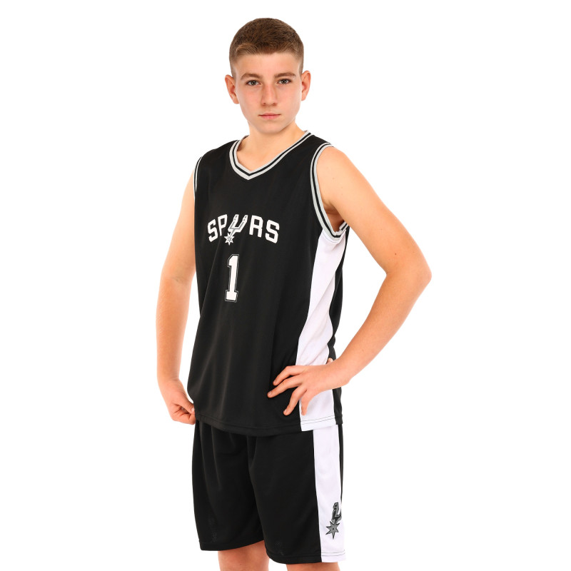 Форма баскетбольна дитяча NBA клуб Spurs 1 BA-9972 S-2XL чорний-білий