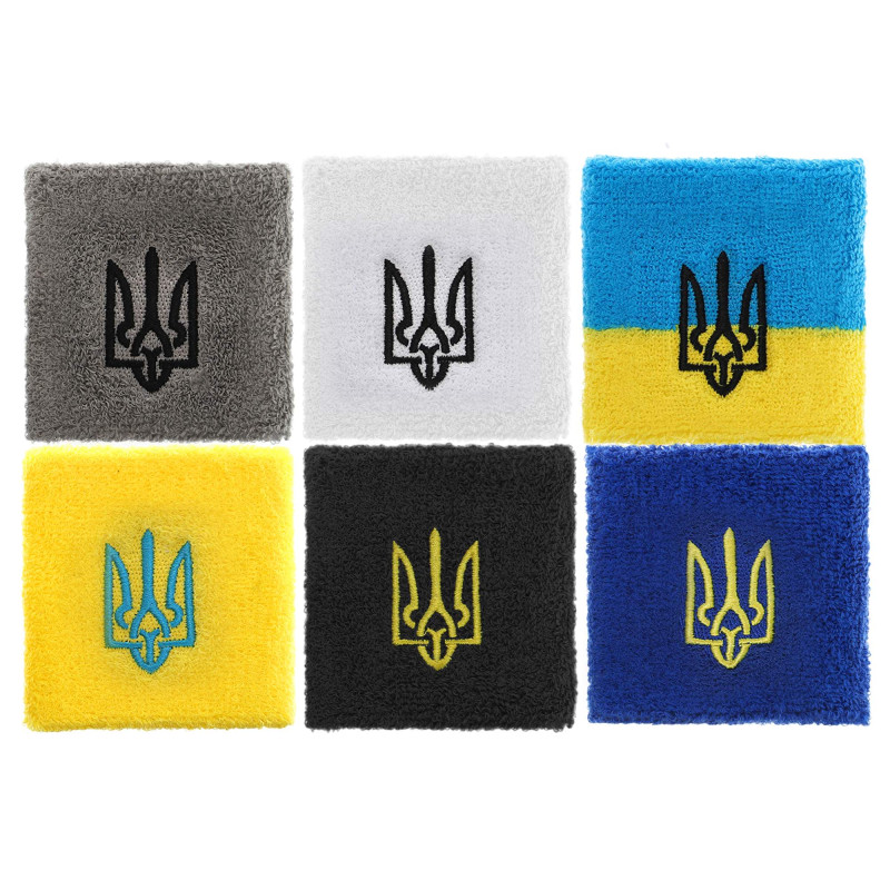 Напульсник спортивний махровий вбираючий вологу Герб України BC-9280 1шт кольори в асортименті