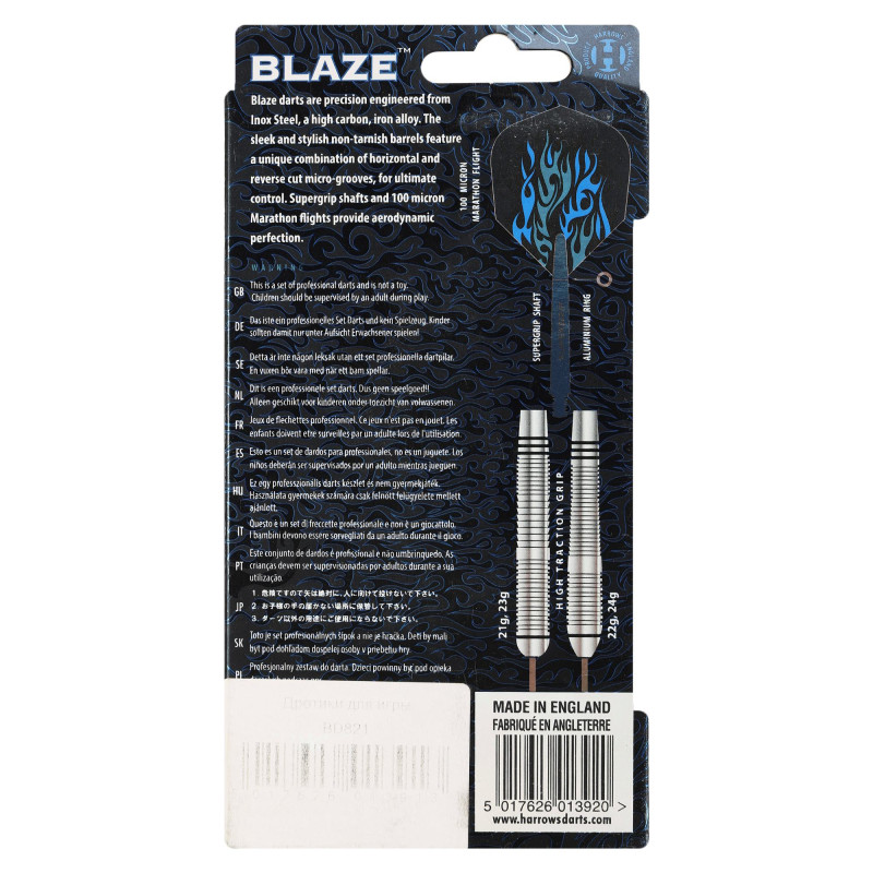 Дротики для гри в дартс циліндричні Harrows BLAZE BD821 22гр 3шт