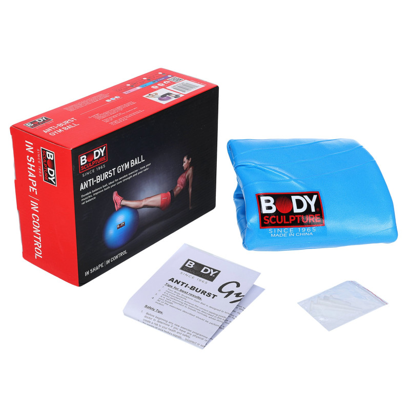 Фітбол м'яч для фітнесу глянцевий BODY SCULPTURE BJBB-001TBL-26N ø65см синій