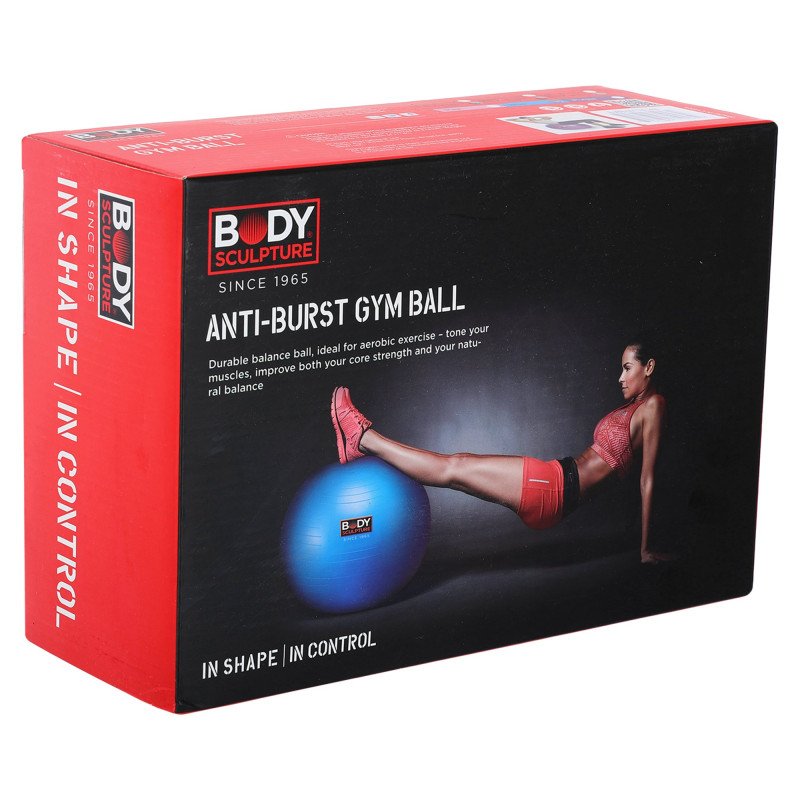 Фітбол м'яч для фітнесу глянцевий BODY SCULPTURE BJBB-001TBL-26N ø65см синій