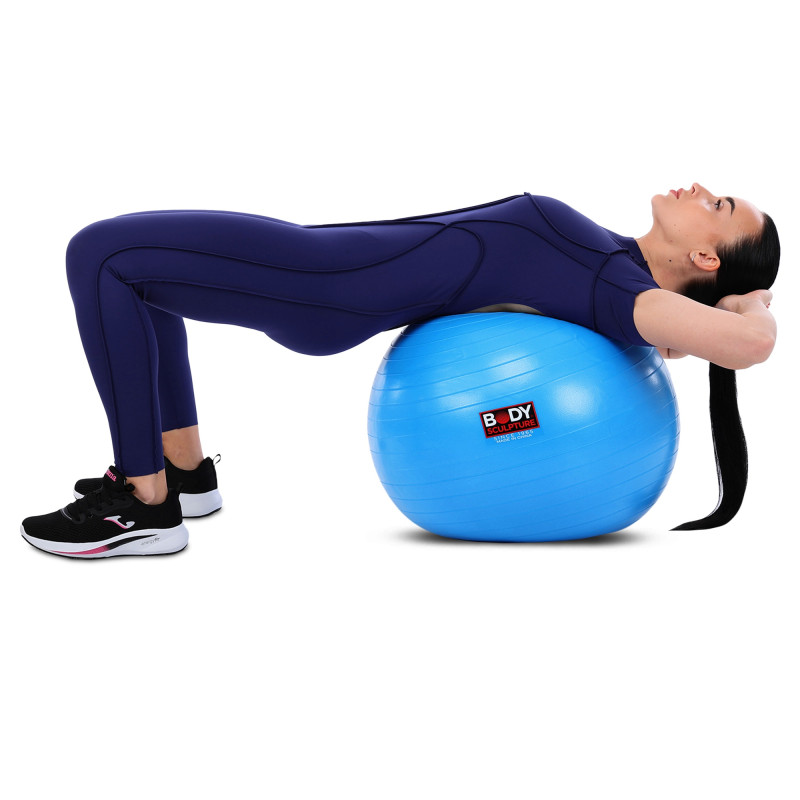 Фітбол м'яч для фітнесу глянцевий BODY SCULPTURE BJBB-001TBL-26N ø65см синій