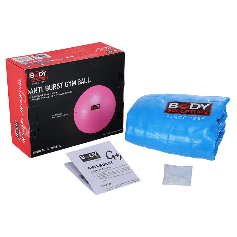 Фітбол м'яч для фітнесу глянцевий BODY SCULPTURE BJBB-001TBL-30N ø75см синій