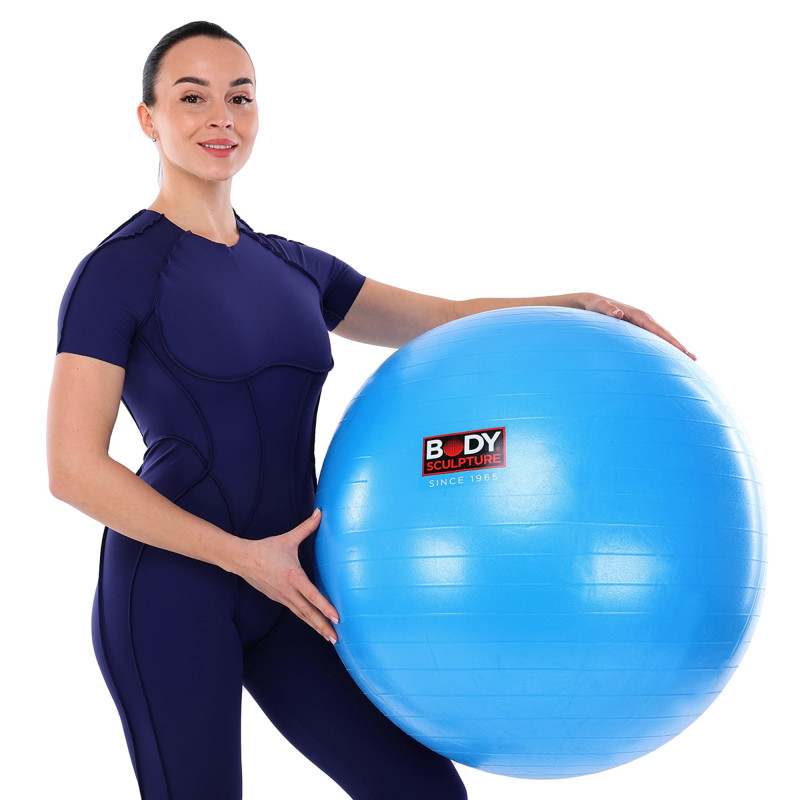 Фітбол м'яч для фітнесу глянцевий BODY SCULPTURE BJBB-001TBL-30N ø75см синій