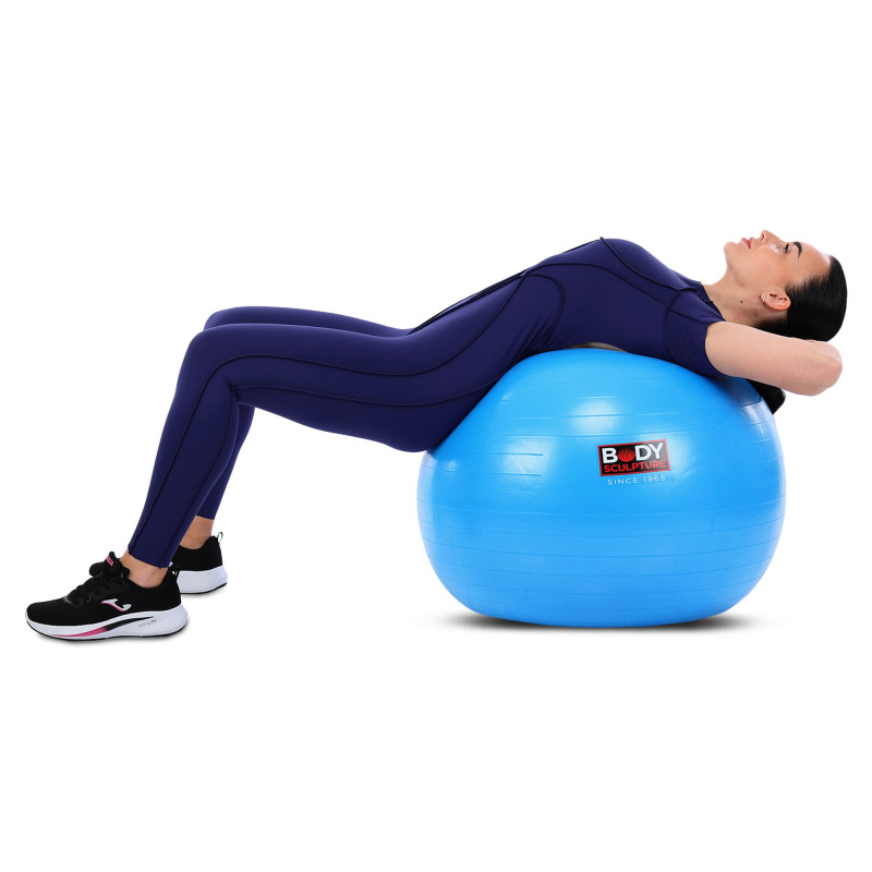Фітбол м'яч для фітнесу глянцевий BODY SCULPTURE BJBB-001TBL-30N ø75см синій