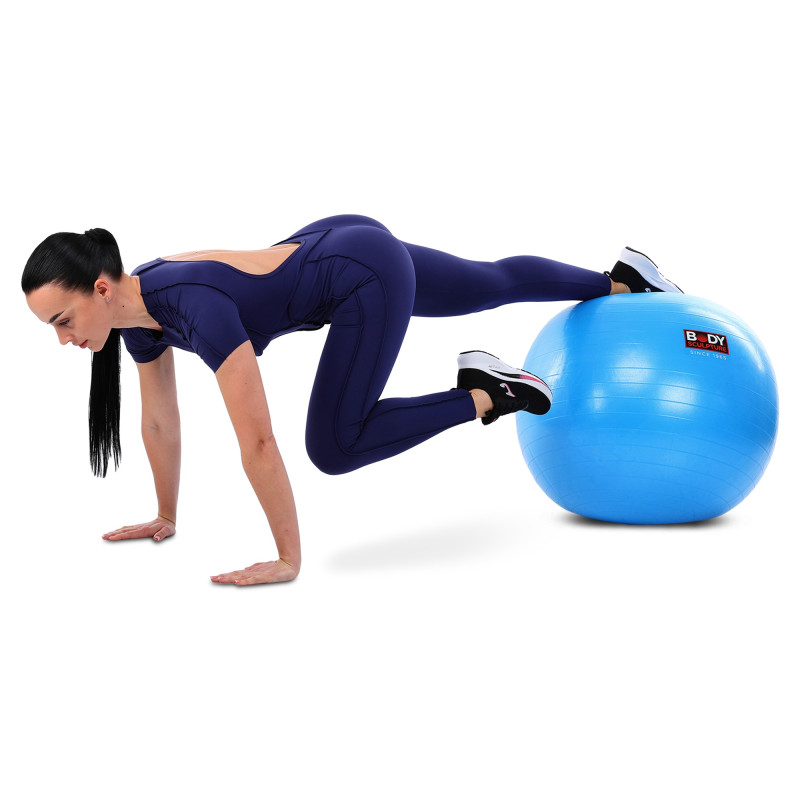 Фітбол м'яч для фітнесу глянцевий BODY SCULPTURE BJBB-001TBL-30N ø75см синій