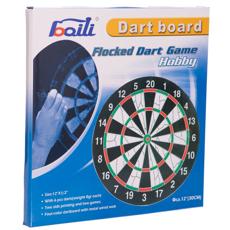 Дартс із Флока Flocked 6 дротиків і мішень Baili BL-12115 12