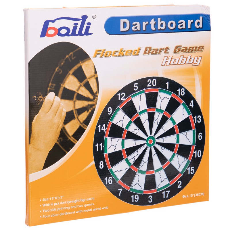 Дартс із Флока Flocked 6 дротиків і мішень Baili BL-15115 15