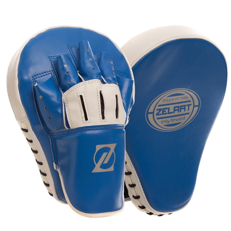 Лапа боксерська вигнута тренувальна PU ZELART BO-1363 25,5x19,5x7см 2штуки кольори в асортименті