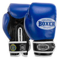 Боксерські рукавиці шкіряні професійні з печаткою ФБУ BOXER Profi BO-2001 10-12унцій кольори в асортименті