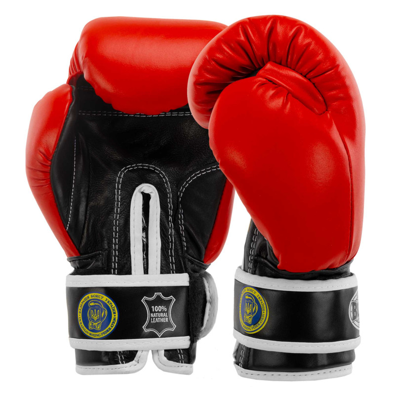 Боксерські рукавиці шкіряні професійні з печаткою ФБУ BOXER Profi BO-2001 10-12унцій кольори в асортименті