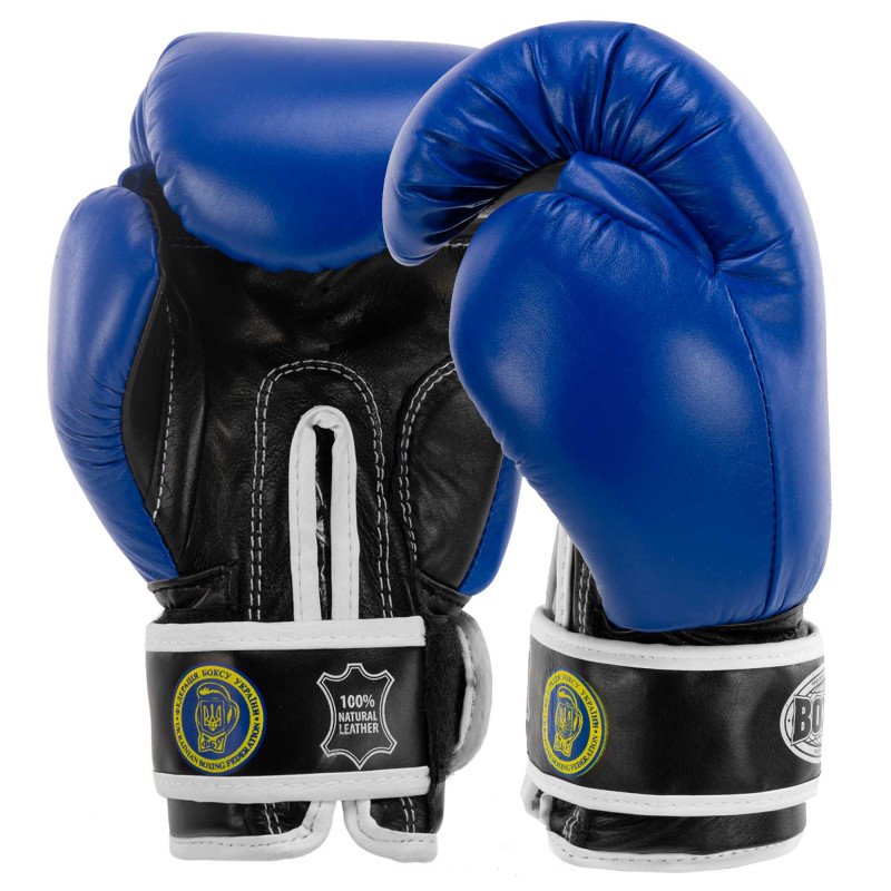 Боксерські рукавиці шкіряні професійні з печаткою ФБУ BOXER Profi BO-2001 10-12унцій кольори в асортименті
