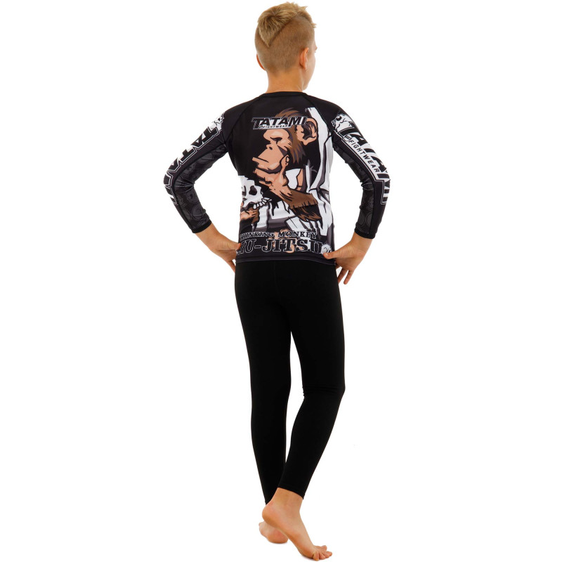 Рашгард лонгслів дитячий SP-Sport MONKEY JIU-JITSU 9534B BO-3624 розмір S-XL чорний