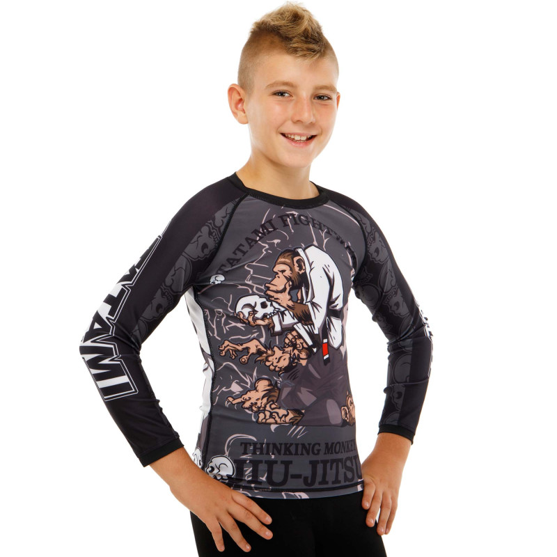 Рашгард лонгслів дитячий SP-Sport MONKEY JIU-JITSU 9534B BO-3624 розмір S-XL чорний