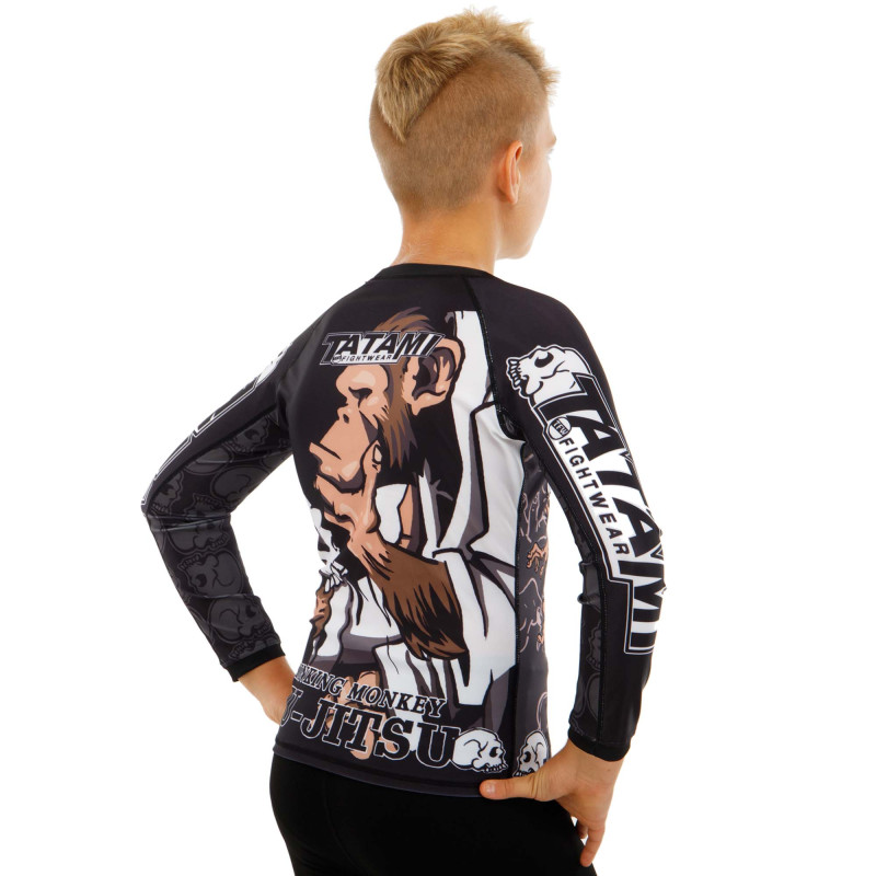 Рашгард лонгслів дитячий SP-Sport MONKEY JIU-JITSU 9534B BO-3624 розмір S-XL чорний