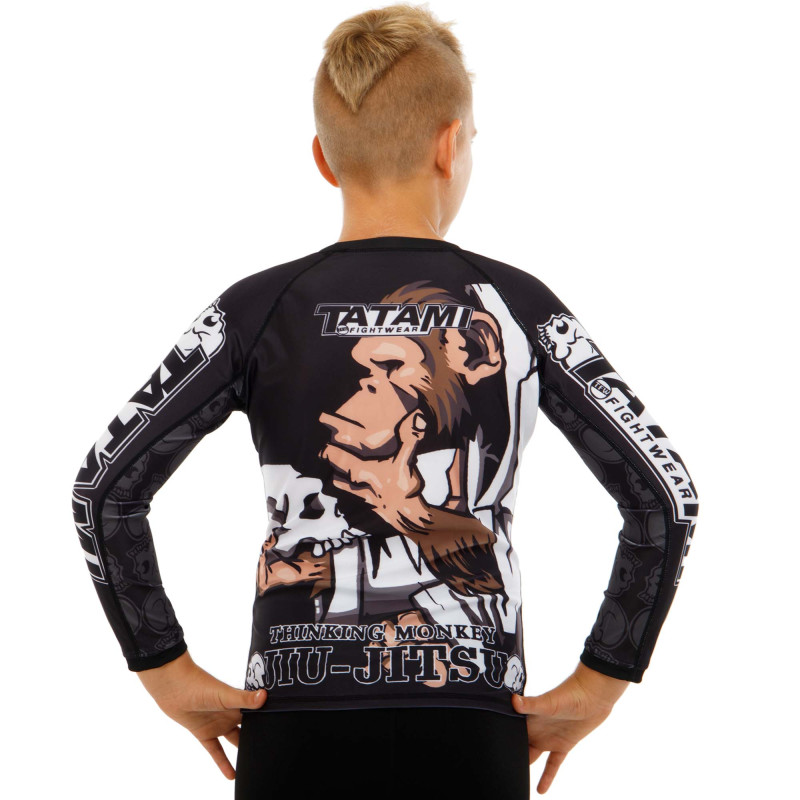 Рашгард лонгслів дитячий SP-Sport MONKEY JIU-JITSU 9534B BO-3624 розмір S-XL чорний