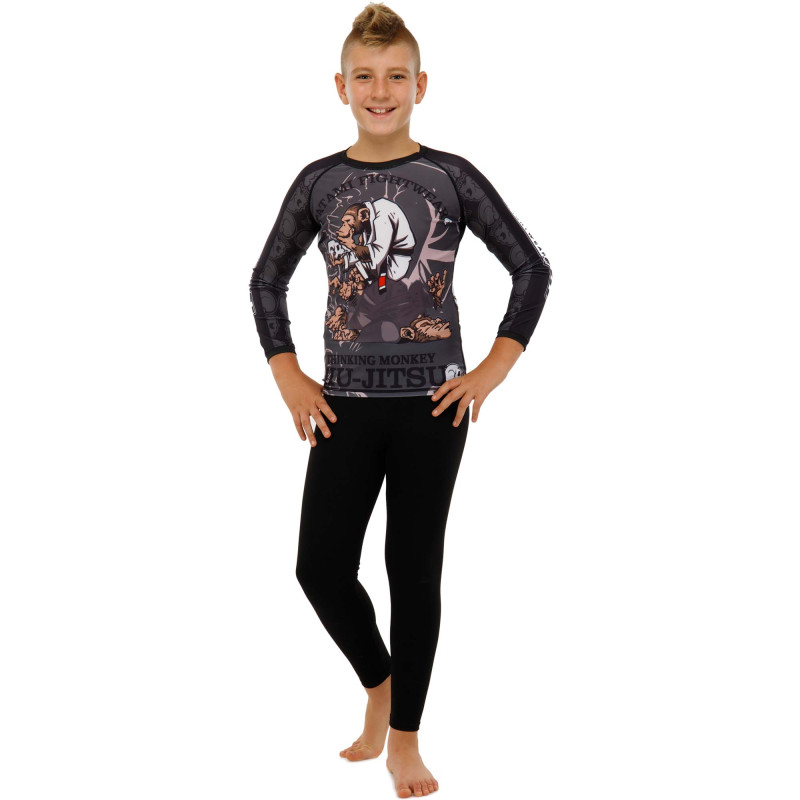 Рашгард лонгслів дитячий SP-Sport MONKEY JIU-JITSU 9534B BO-3624 розмір S-XL чорний