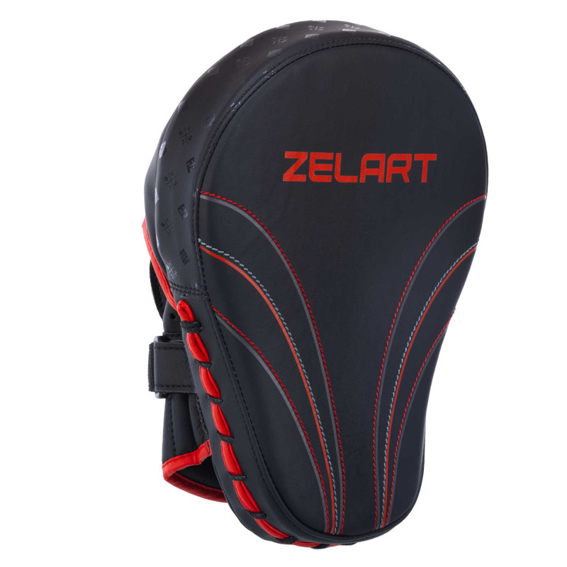 Лапа боксерська вигнута тренувальна шкіра ZELART BO-3875 19x5x26см 2штуки кольори в асортименті