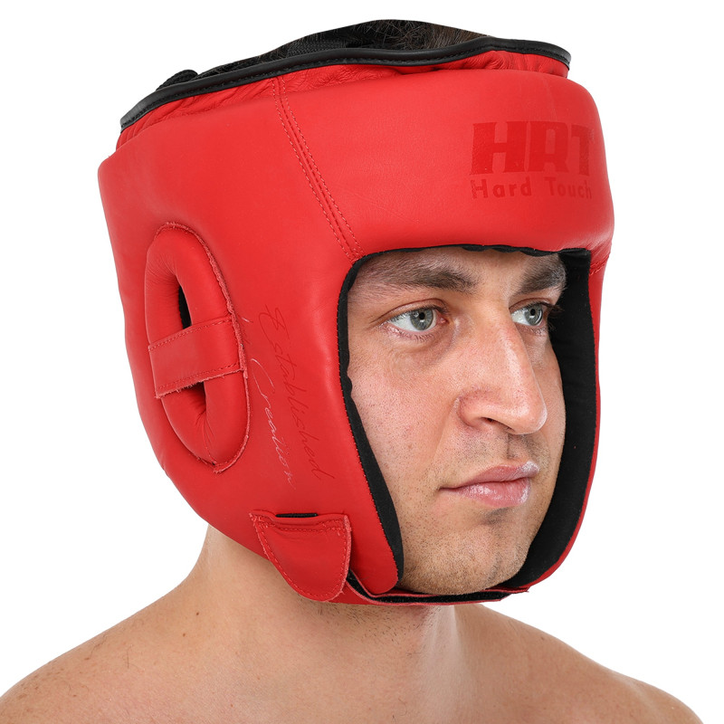 Шолом боксерський відкритий шкіряний HARD TOUCH BO-4232 S-XL кольори в асортименті