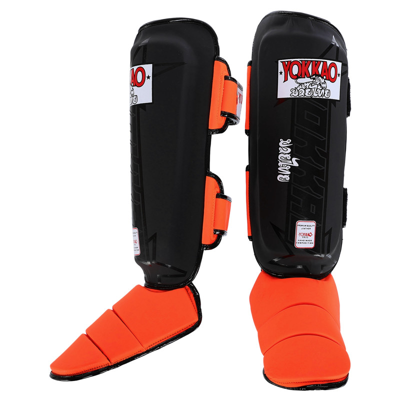 Захист гомілки та стопи Муай Тай, ММА, Кікбоксинг шкіряний YOKKAO BO-5032 S-XL кольори в асортименті