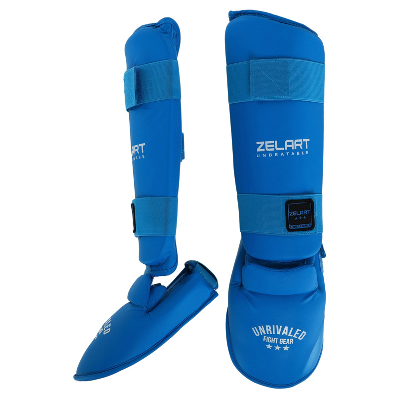 Захист гомілки та стопи для карате щитки та фути Zelart BO-7249 XS-XL кольори в асортименті