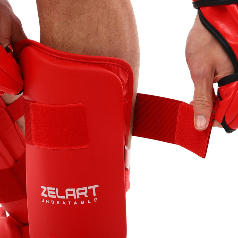 Захист гомілки та стопи для карате щитки та фути Zelart BO-7249 XS-XL кольори в асортименті