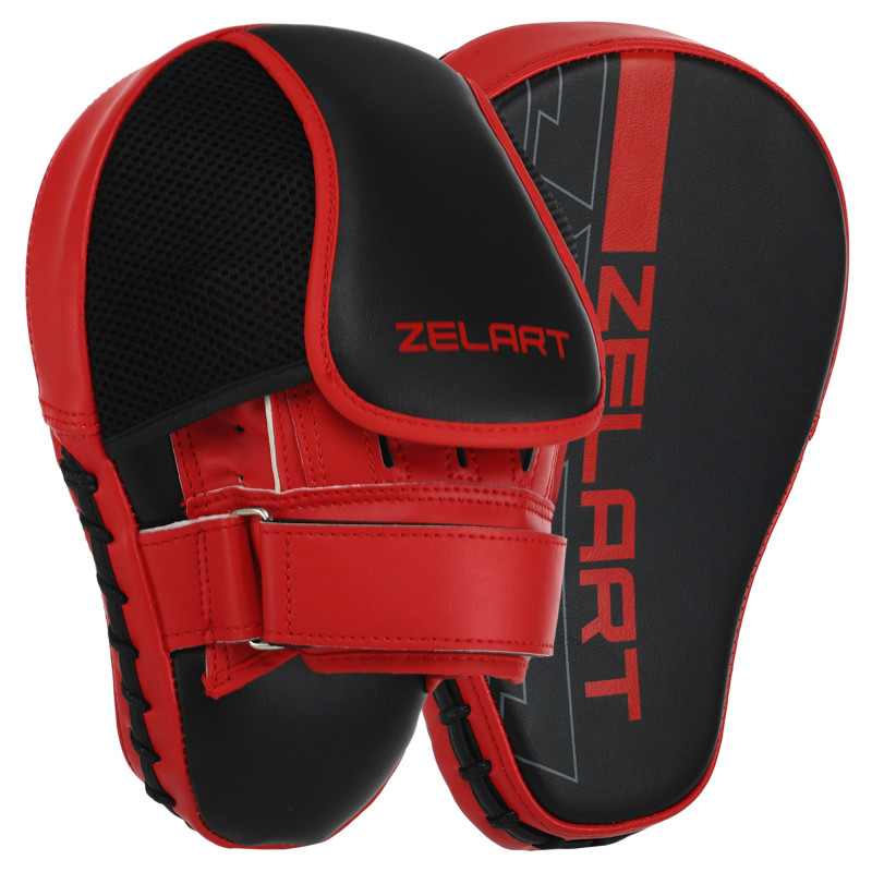 Лапа боксерська вигнута тренувальна PU ZELART BO-9057 26x19,5x8см 2штуки кольори в асортименті