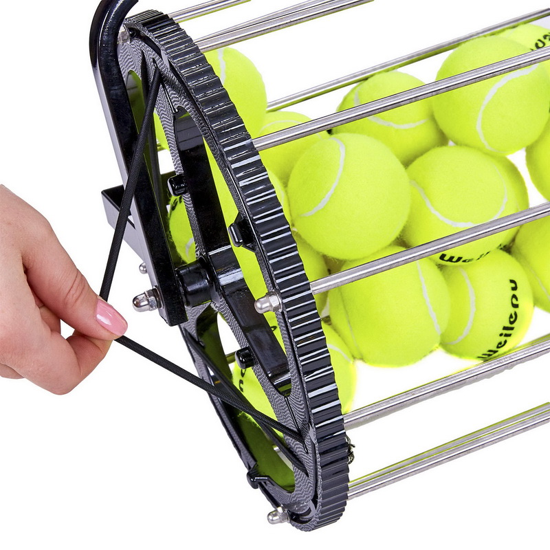 Машина-кошик для збору тенісних м'ячів TENNIS BALL CART на 72 м'ячі SPOINT BT-0463 чорний