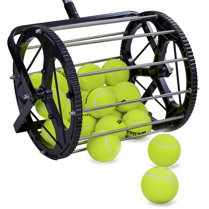Машина-кошик для збору тенісних м'ячів TENNIS BALL CART на 72 м'ячі SPOINT BT-0463 чорний