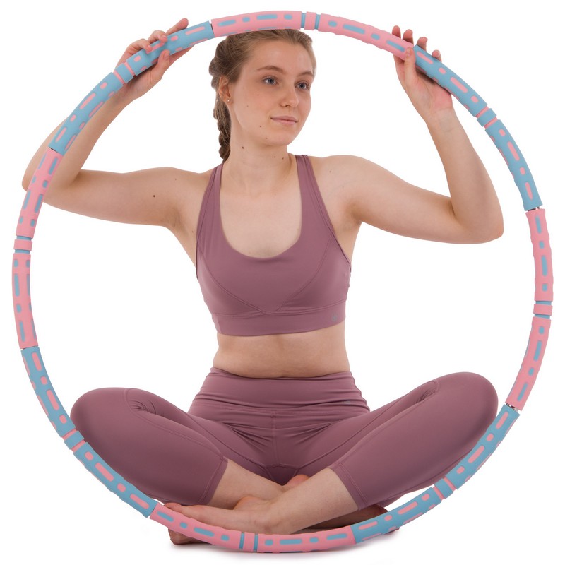 Обруч для схуднення розбірної Хула Хуп Hula Hoop CIMA BY-6181 8 секцій рожевий-блакитний