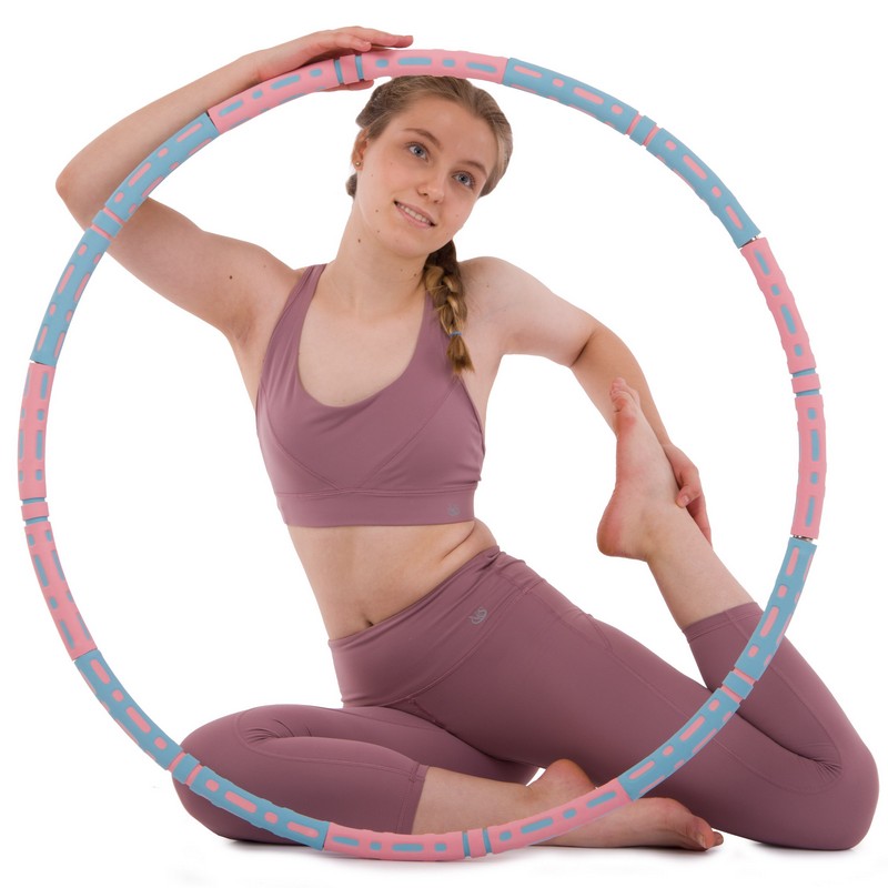 Обруч для схуднення розбірної Хула Хуп Hula Hoop CIMA BY-6181 8 секцій рожевий-блакитний