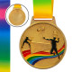 Медаль спортивна зі стрічкою кольорова тематична SP-Sport Бадмінтон C-0346 ø6,5см золото, срібло, бронза
