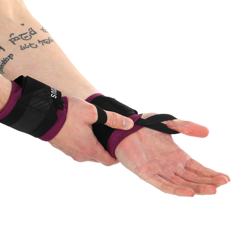 Бинти кистьові для жиму STRENGTH WRIST WRAPS EZOUS C-05 2штуки чорний-фіолетовий