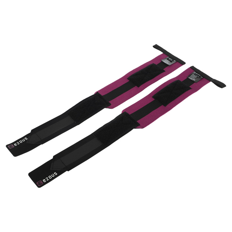 Бинти кистьові для жиму STRENGTH WRIST WRAPS EZOUS C-05 2штуки чорний-фіолетовий