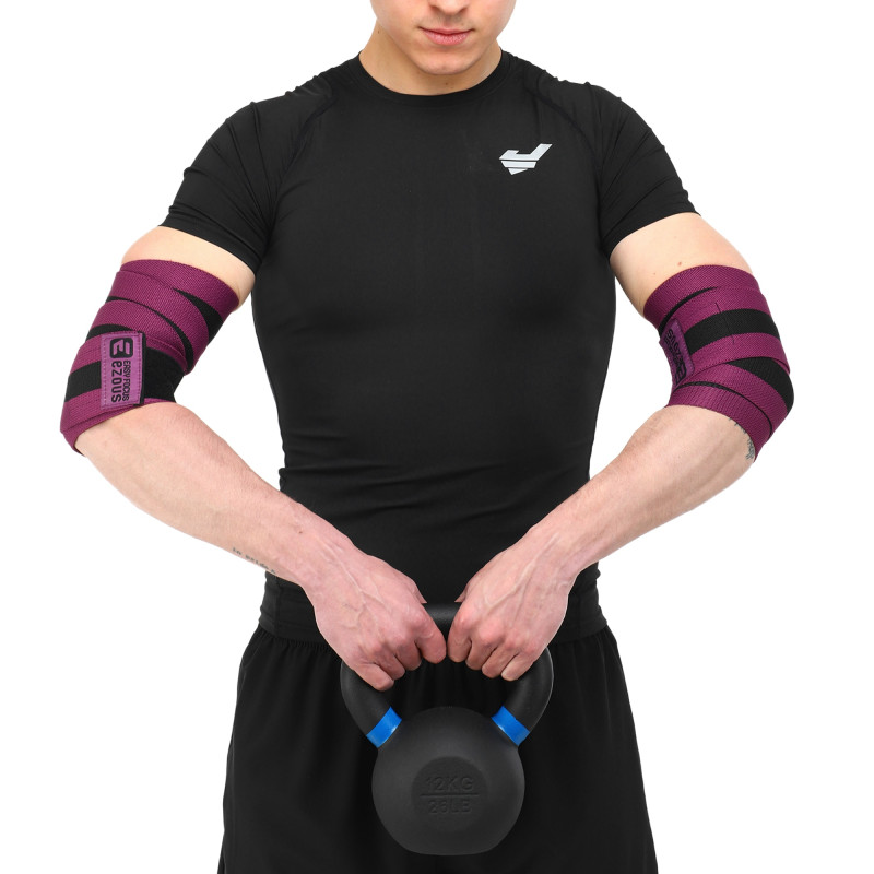 Бинти кистьові для жиму STRONG WRIST WRAPS EZOUS C-07 2штуки чорний-фіолетовий