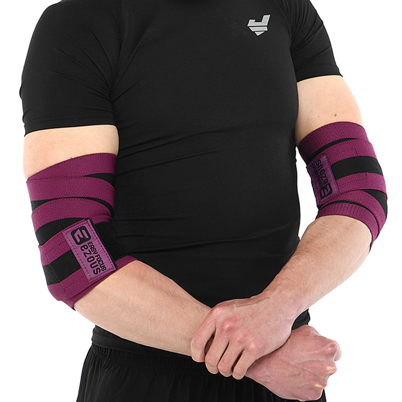 Бинти кистьові для жиму STRONG WRIST WRAPS EZOUS C-07 2штуки чорний-фіолетовий