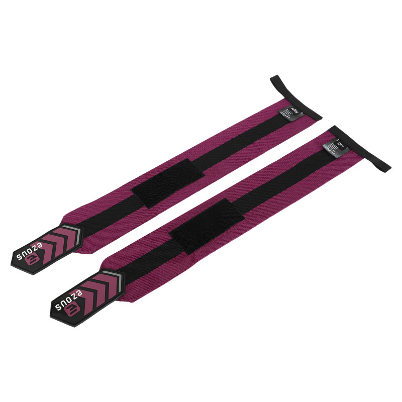 Бинти кистьові для жиму STRONG WRIST WRAPS EZOUS C-07 2штуки чорний-фіолетовий