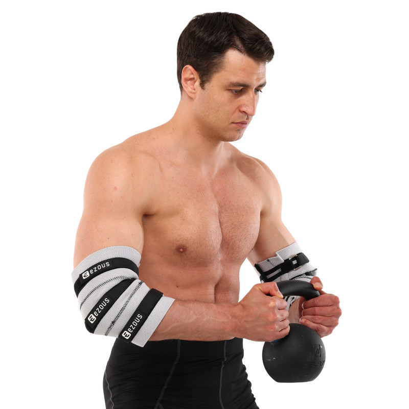 Налокотники для жиму 2штуки 2штуки ADJUSTABLE ELBOW SLEEVE EZOUS C-08 2шт сірий-чорний