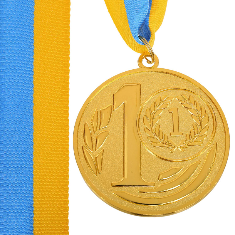 Медаль спортивна зі стрічкою SP-Sport WREATH C-1489-7 ø7см золото, срібло, бронза