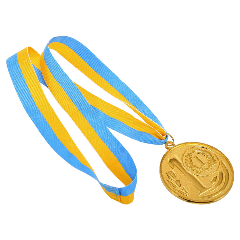Медаль спортивна зі стрічкою SP-Sport WREATH C-1489-7 ø7см золото, срібло, бронза