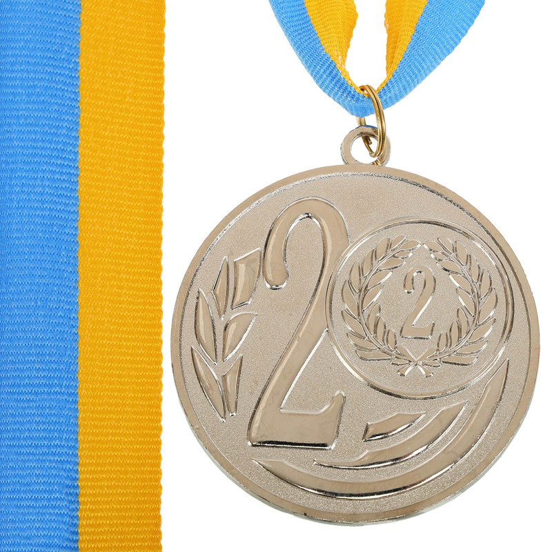 Медаль спортивна зі стрічкою SP-Sport WREATH C-1489-7 ø7см золото, срібло, бронза
