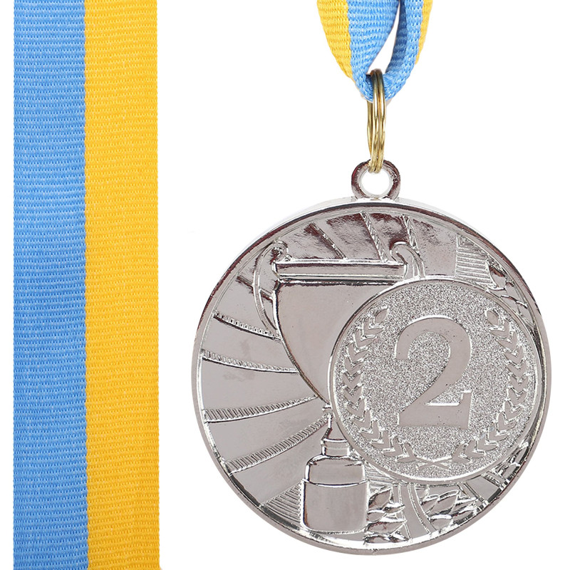 Медаль спортивна зі стрічкою CUP SP-Sport C-6208 ø5см золото, срібло, бронза