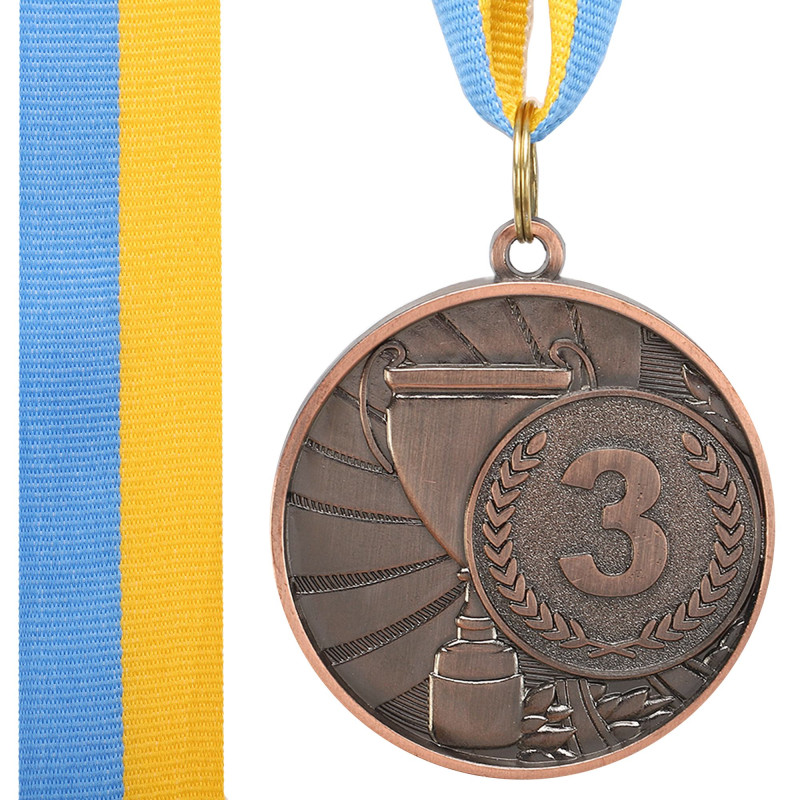 Медаль спортивна зі стрічкою CUP SP-Sport C-6208 ø5см золото, срібло, бронза