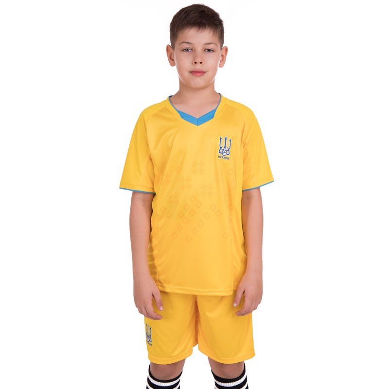 Форма футбольна дитяча з символікою збірної УКРАЇНА SP-Sport CO-3573-UKR XS-XL кольори в асортименті
