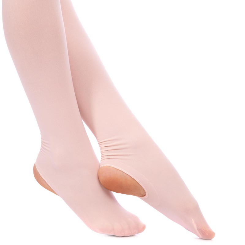 Колготи для гімнастики балету та хореографії з отвором на стопі тілесні Zelart Ballet pink CO-3587 рост 110-165см тілесний-рожевий